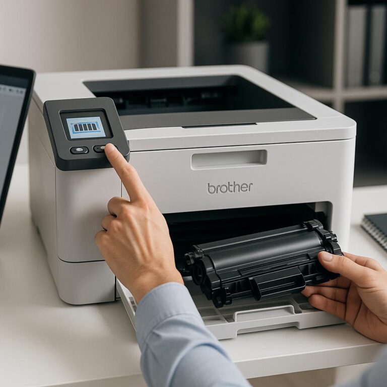 jak sprawdzić stan tonera w drukarce brother?