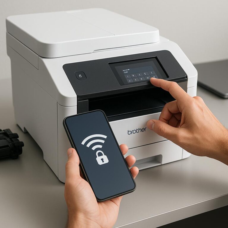 jak wpisać hasło do wi-fi w drukarce brother?