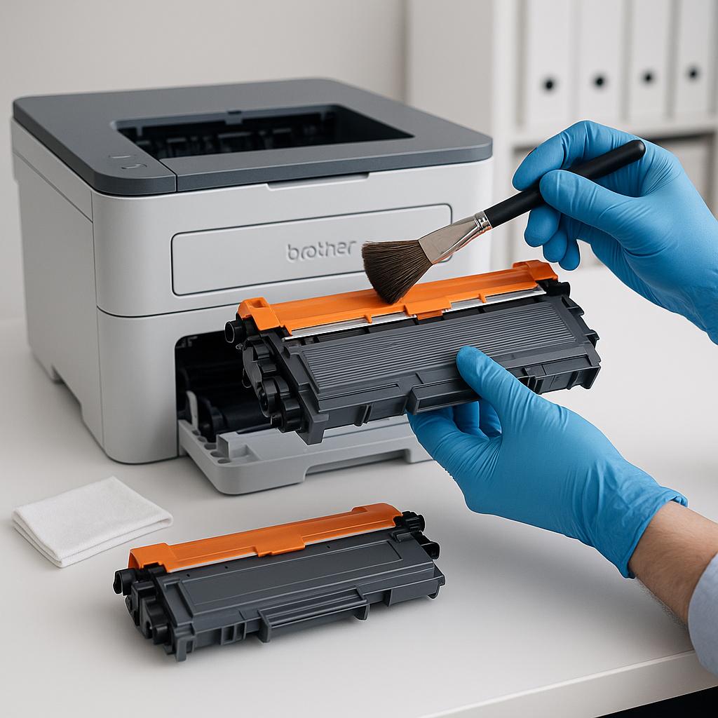 jak wyczyścić toner w drukarce brother?