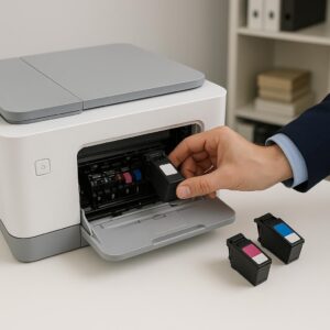jak zainstalować tusze w drukarce hp?