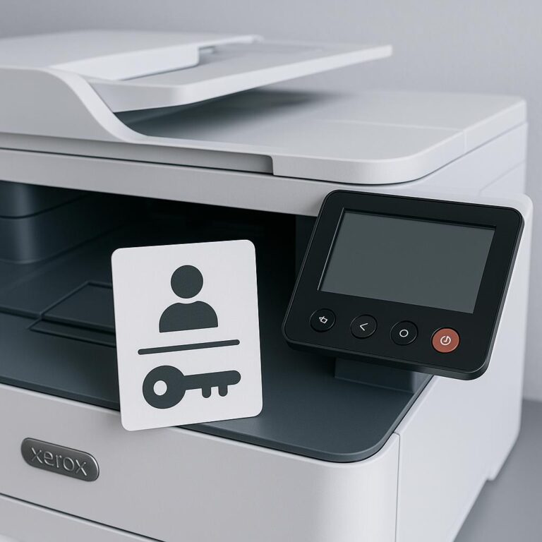 jak znaleźć nazwę użytkownika i hasło do drukarki xerox?