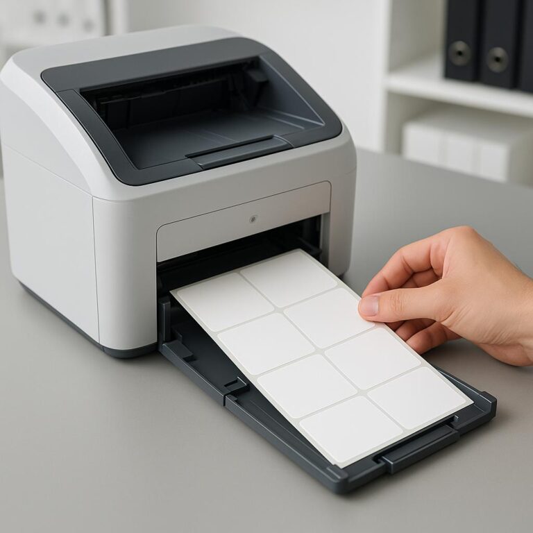 którędy należy wkładać papier etykietowy do drukarki?