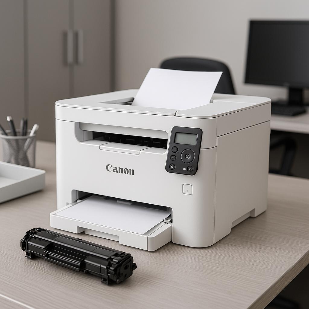 co oznacza literka b na drukarce canon?