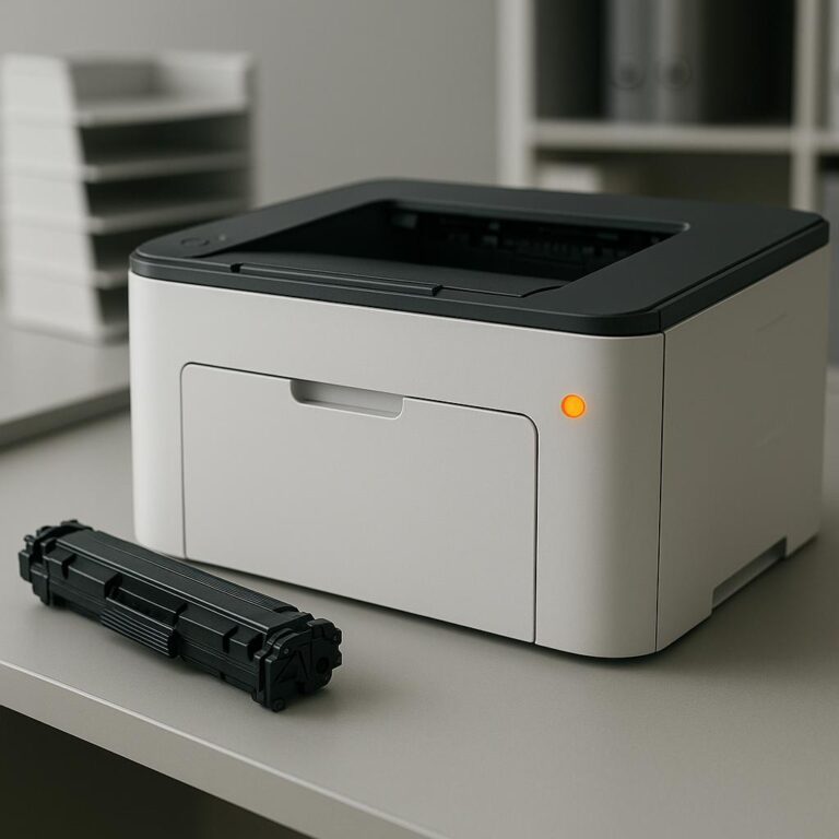 co oznacza pomarańczowa dioda w drukarce?