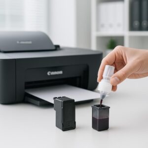 czy mogę napełniać wkłady atramentowe do drukarki canon?