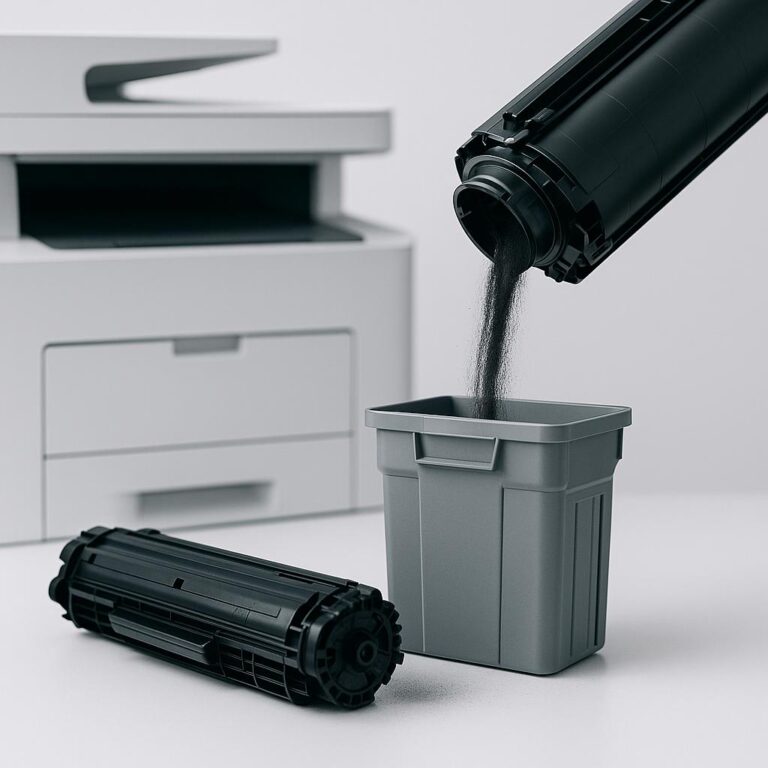 czy mogę po prostu opróżnić pojemnik na zużyty toner?