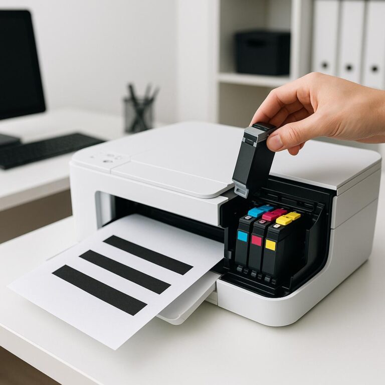 dlaczego drukarka nie drukuje na czarno po wymianie tuszu?