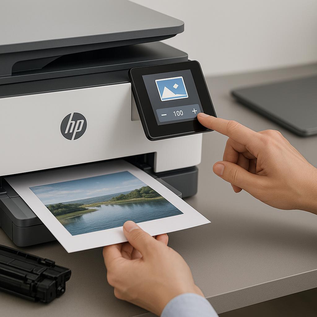 jak dostosować rozmiar obrazu w drukarce hp?