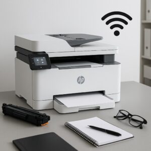 jak podłączyć drukarkę hp laserjet mfp z wifi?