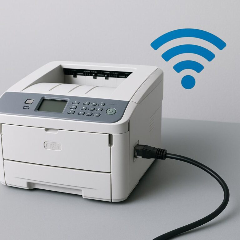 jak podłączyć drukarkę oki do internetu?