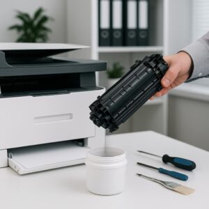 jak pozbyć się resztek tonera?