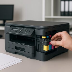 jak przeinstalować tusz w drukarce brother?