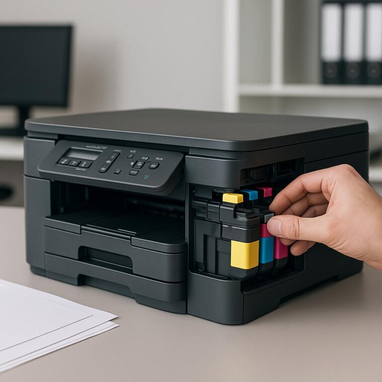 jak przeinstalować tusz w drukarce brother?