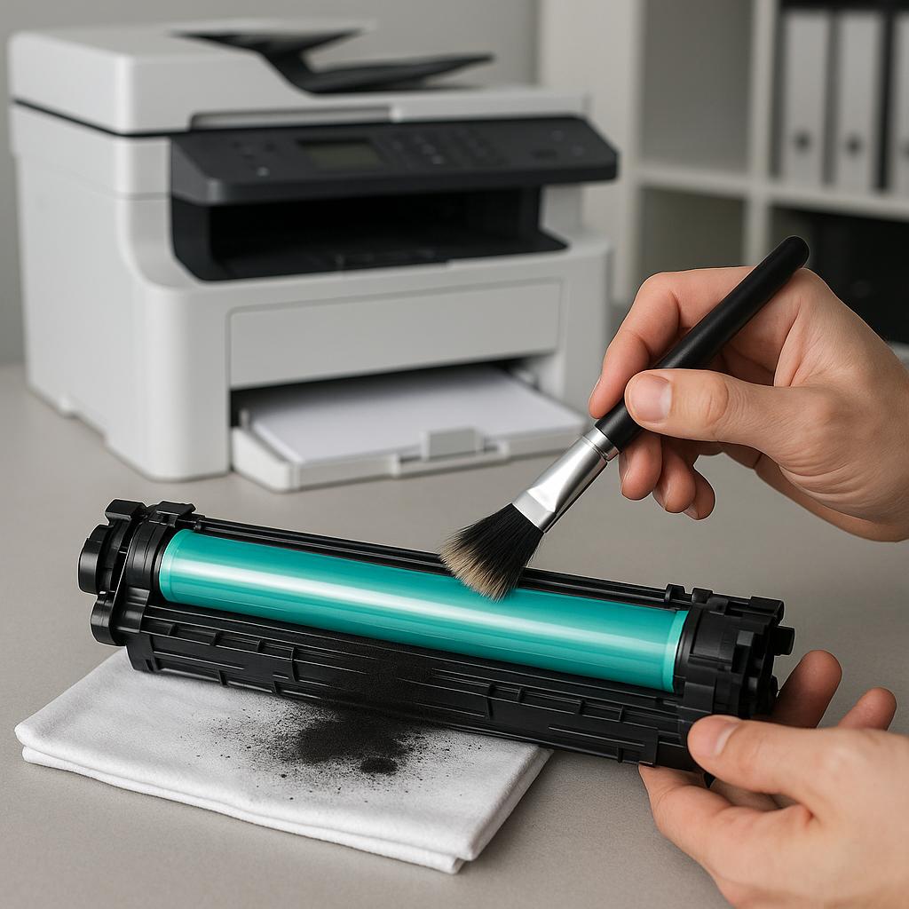 jak wyczyścić wkład z tonerem lexmark?