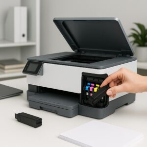 jak wymienić tusz w drukarce hp officejet?