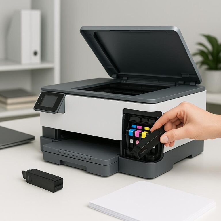 jak wymienić tusz w drukarce hp officejet?