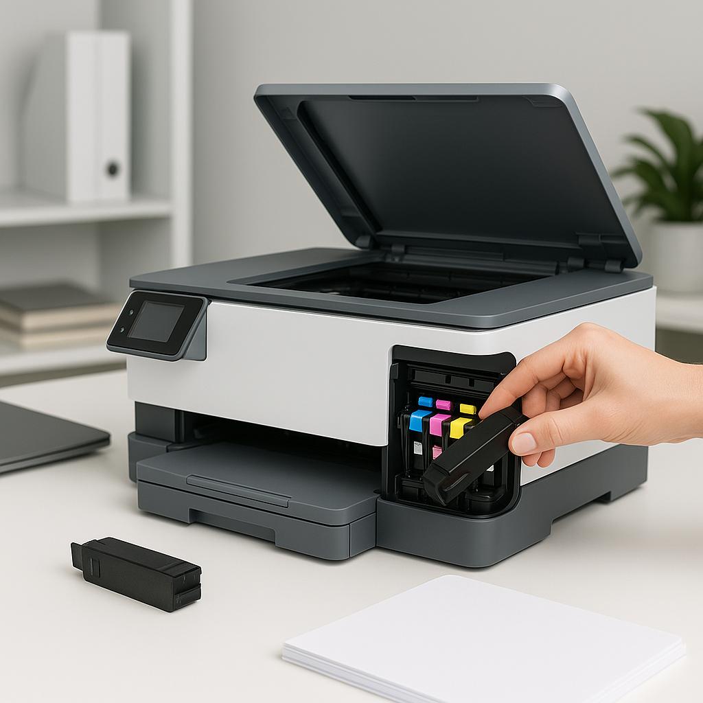 jak wymienić tusz w drukarce hp officejet?