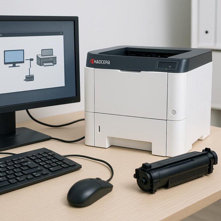 jak zainstalować drukarkę sieciową kyocera?