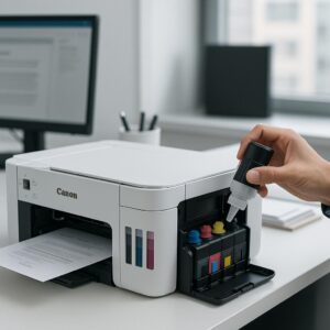 kiedy uzupełniać zbiornik z tuszem w urządzeniu canon?