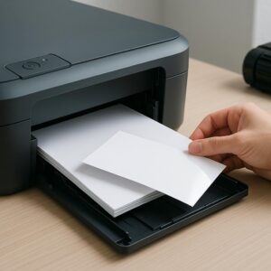 którą stroną do góry należy wkładać papier fotograficzny do drukarki?