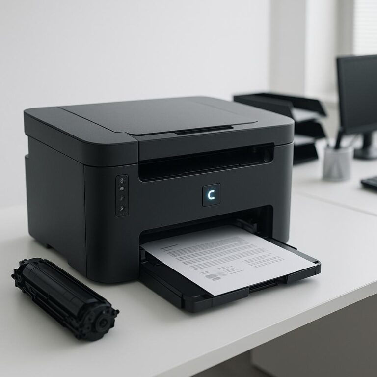 dlaczego na drukarce canon miga litera c?