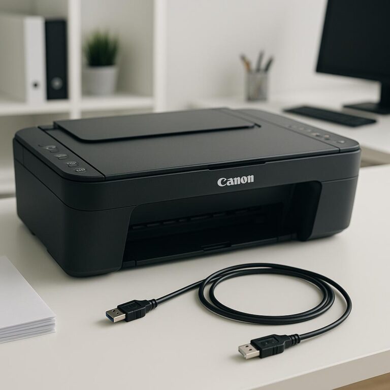 jak podłączyć drukarkę canon przez kabel usb?