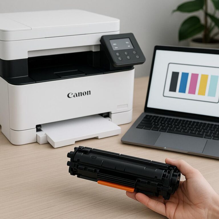 jak sprawdzić poziom tonera w drukarce canon?