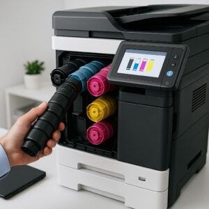 jak sprawdzić poziom tonera w drukarce konica minolta?