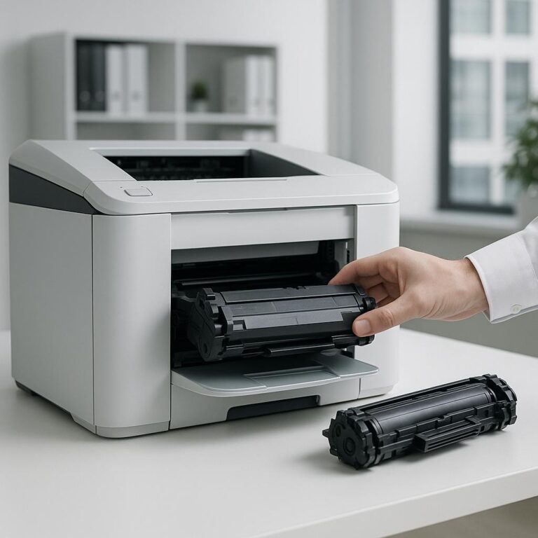 jak usunąć komunikaty o zużytym tonerze?