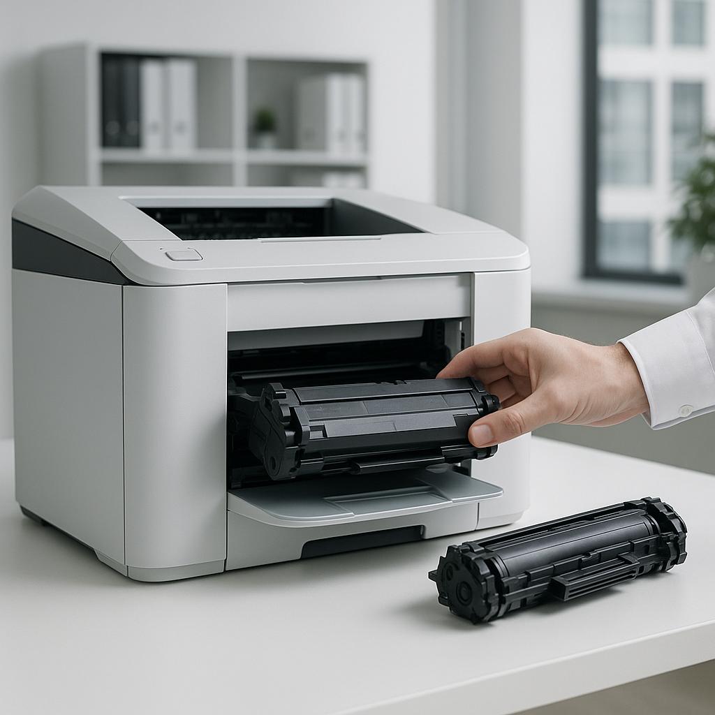 jak usunąć komunikaty o zużytym tonerze?