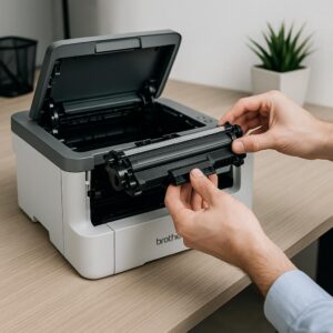 jak wsadzić toner do drukarki brother?