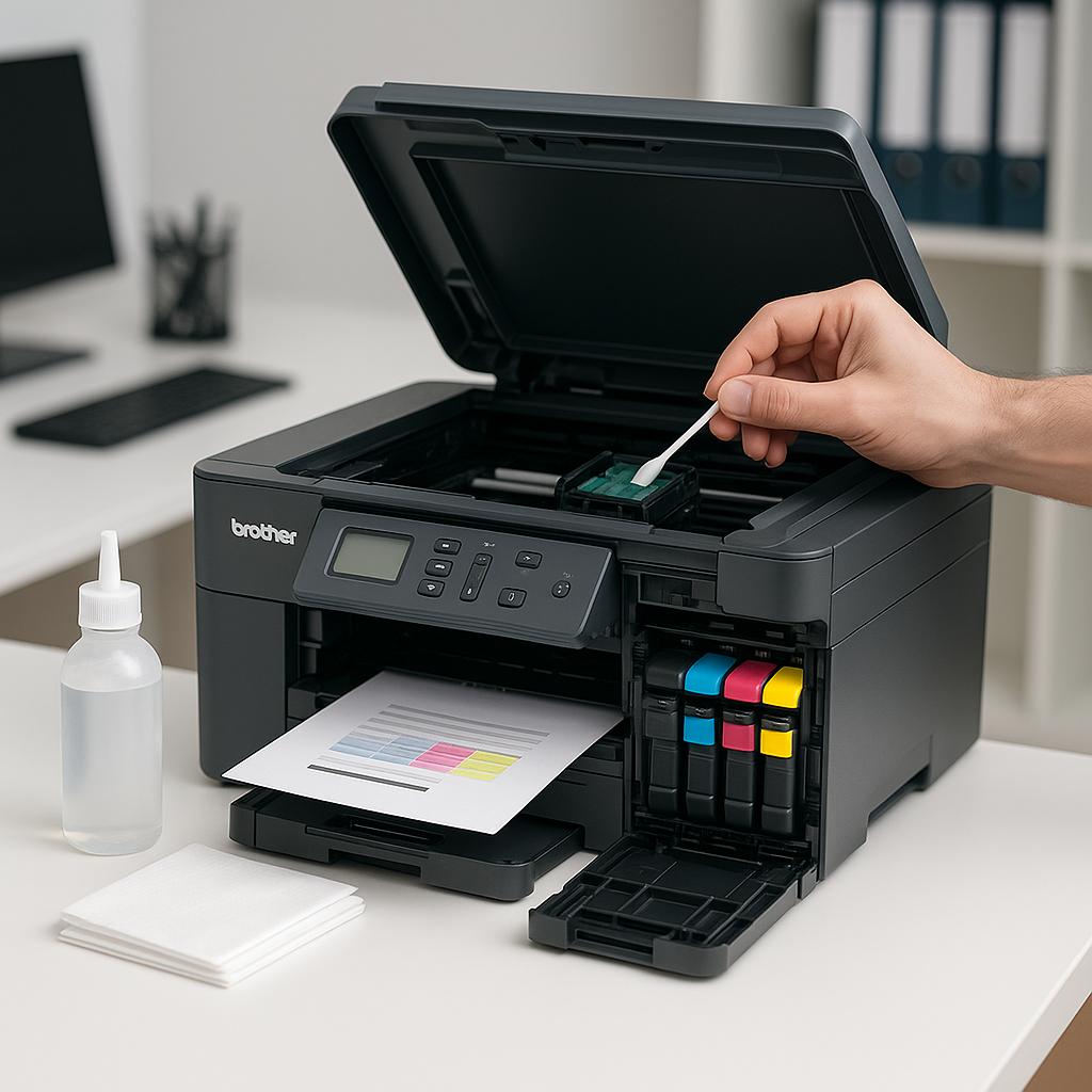 jak wyczyścić głowicę w drukarce brother?