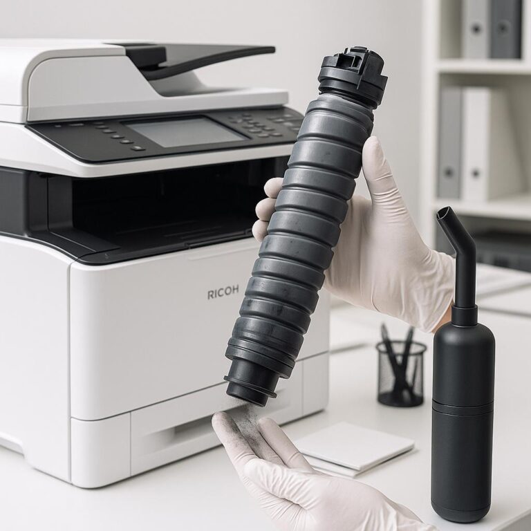 jak wyczyścić zużyty toner w drukarce ricoh?