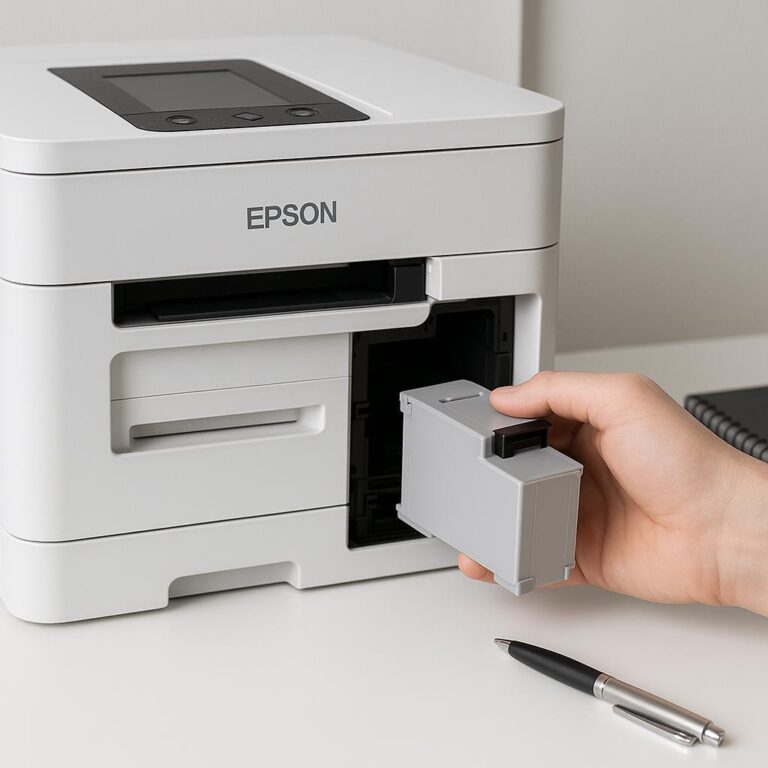 jak wymienić pojemnik na zużyty tusz epson?