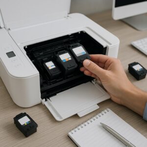 jak wymienić tusz w drukarce canon ts5351?