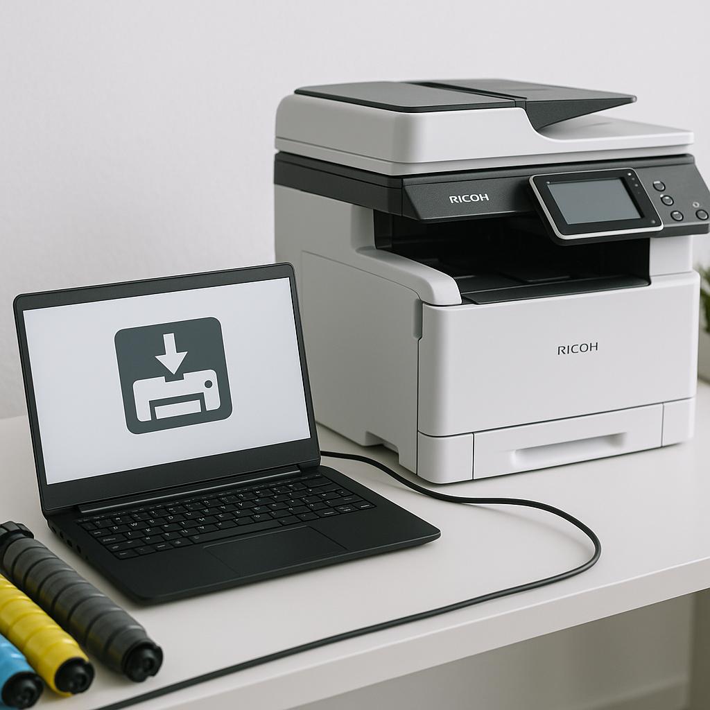 jak zainstalować sterowniki do drukarki ricoh?