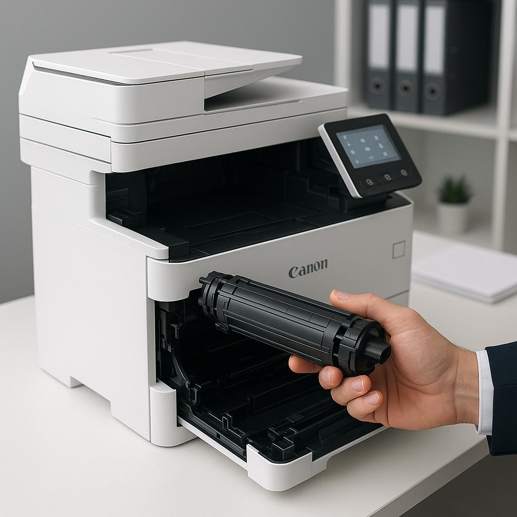 jak zmienić toner w drukarce canon?