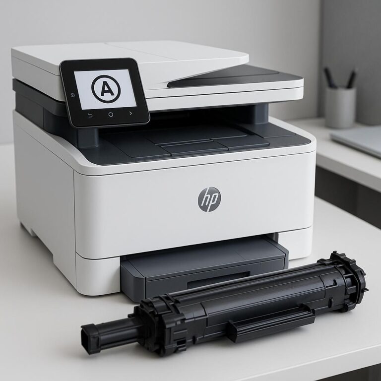 co oznacza a na drukarce hp?