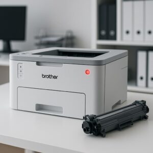 co oznacza czerwona kontrolka na drukarce brother?