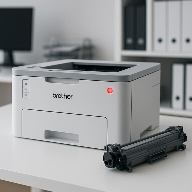 co oznacza czerwona kontrolka na drukarce brother?