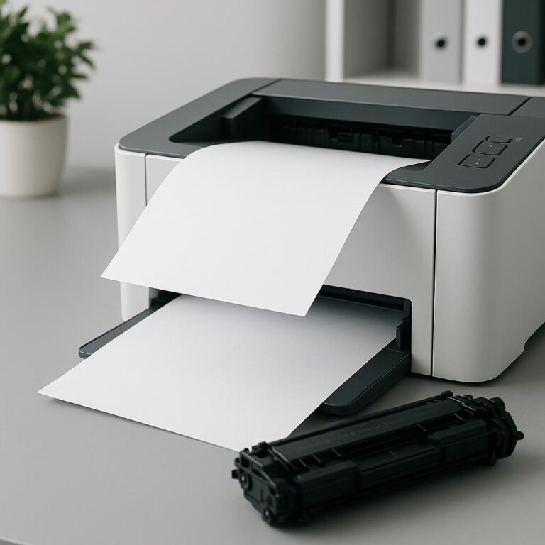 czemu drukarka wyrzuca puste kartki?