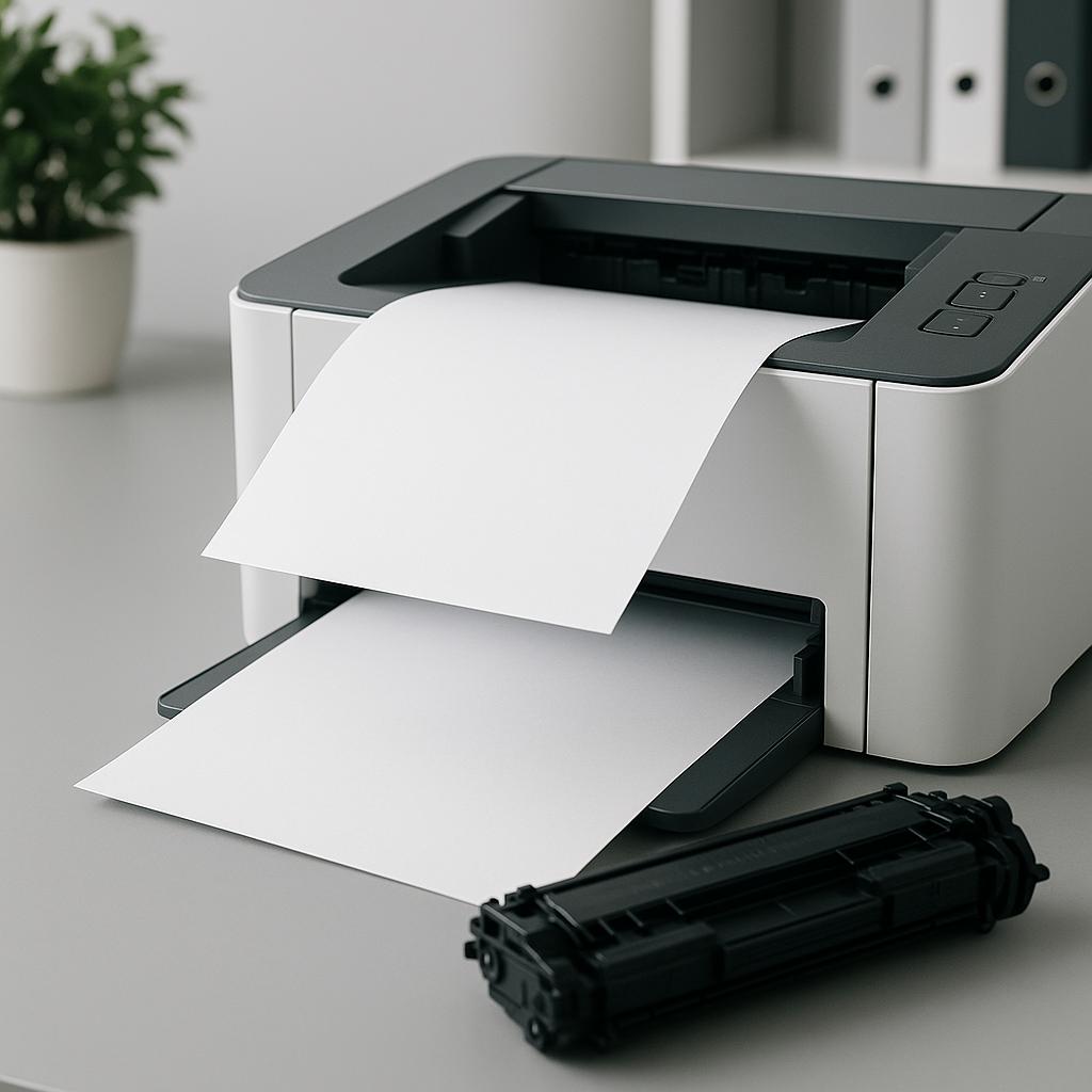 czemu drukarka wyrzuca puste kartki?