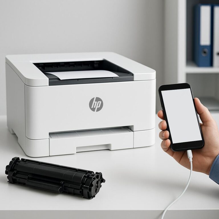 czy mogę podłączyć telefon do drukarki hp laserjet?