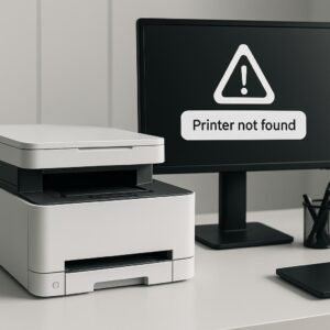 dlaczego wyświetla się komunikat, że nie znaleziono drukarki?