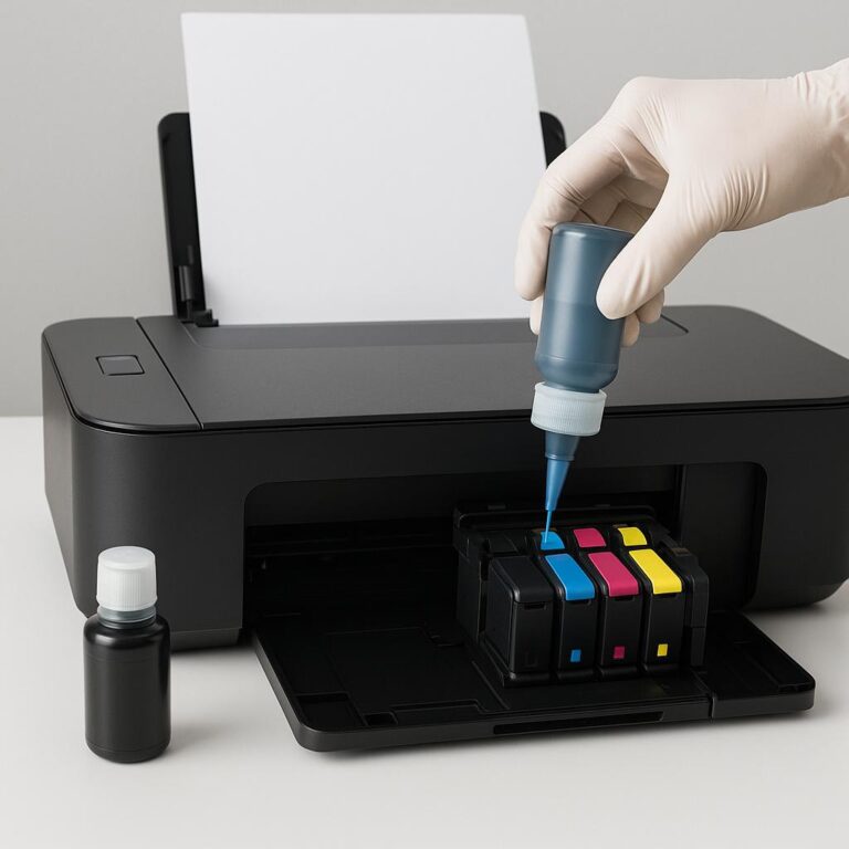 jak nalać tusz do drukarki canon?