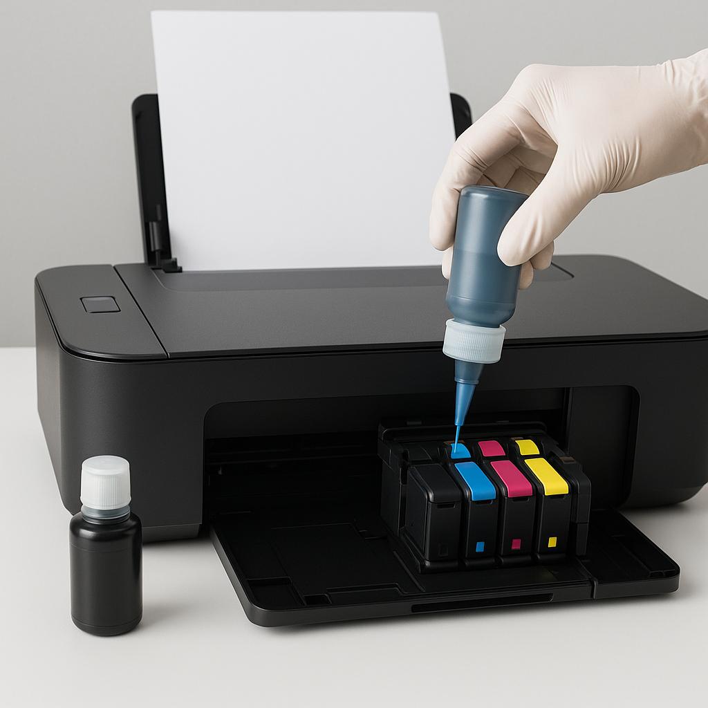 jak nalać tusz do drukarki canon?