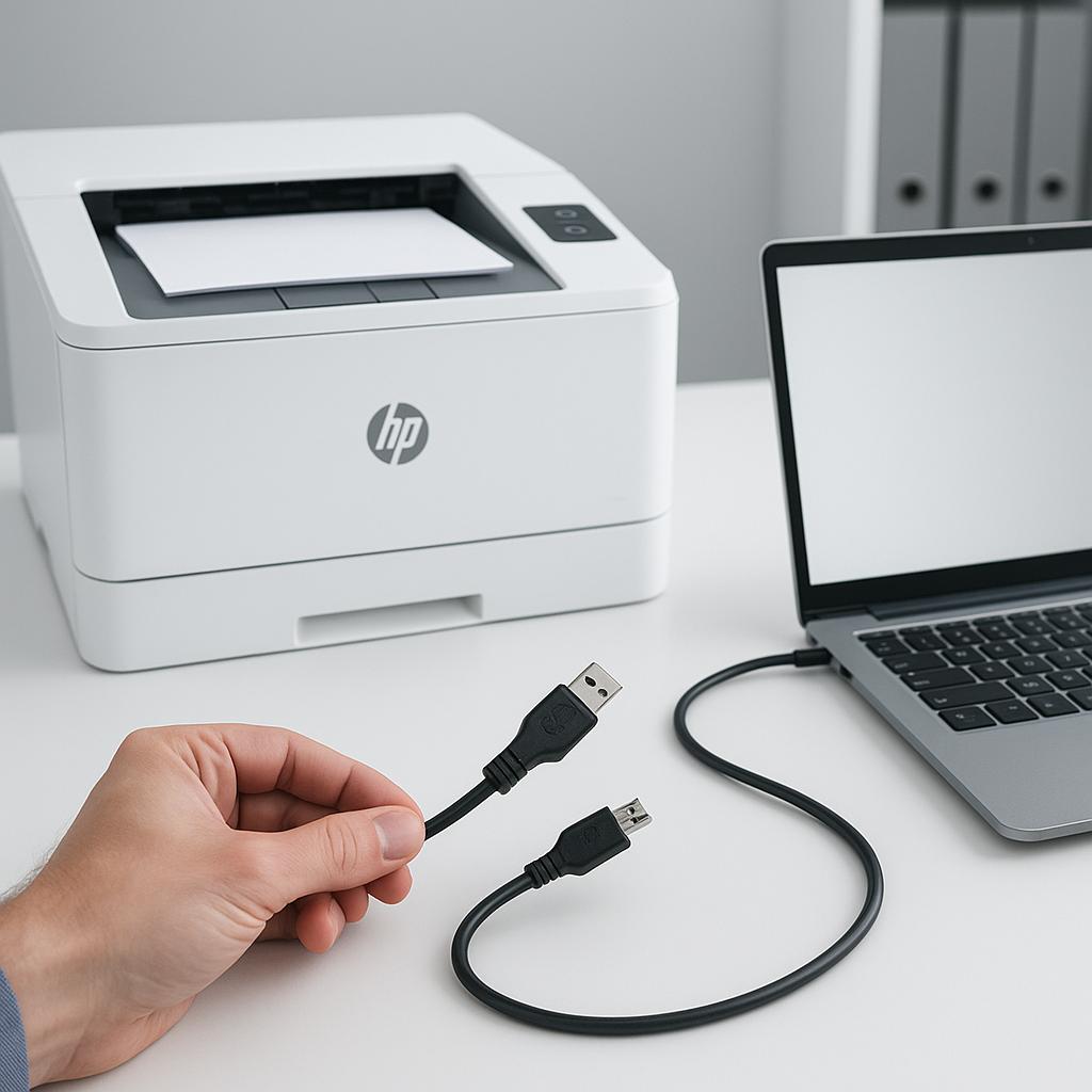 jak podłączyć drukarkę hp laserjet do komputera?