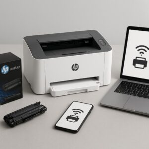 jak połączyć się z drukarka hp laser 107w?