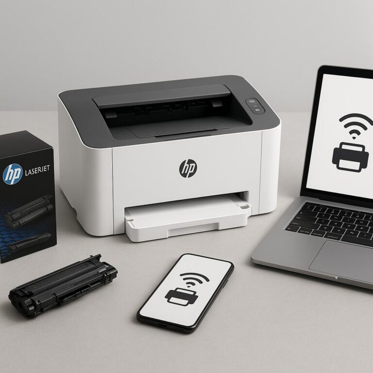 jak połączyć się z drukarka hp laser 107w?