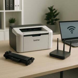 jak skonfigurować drukarkę brother hl-1222we z wi-fi?